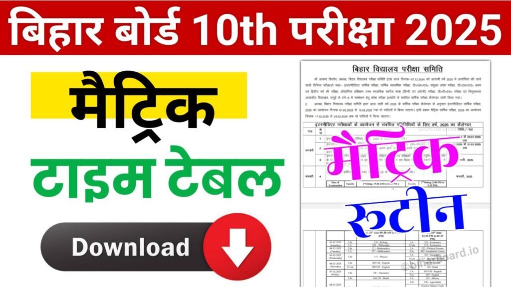 Bihar Board 10th Exam Date 2025