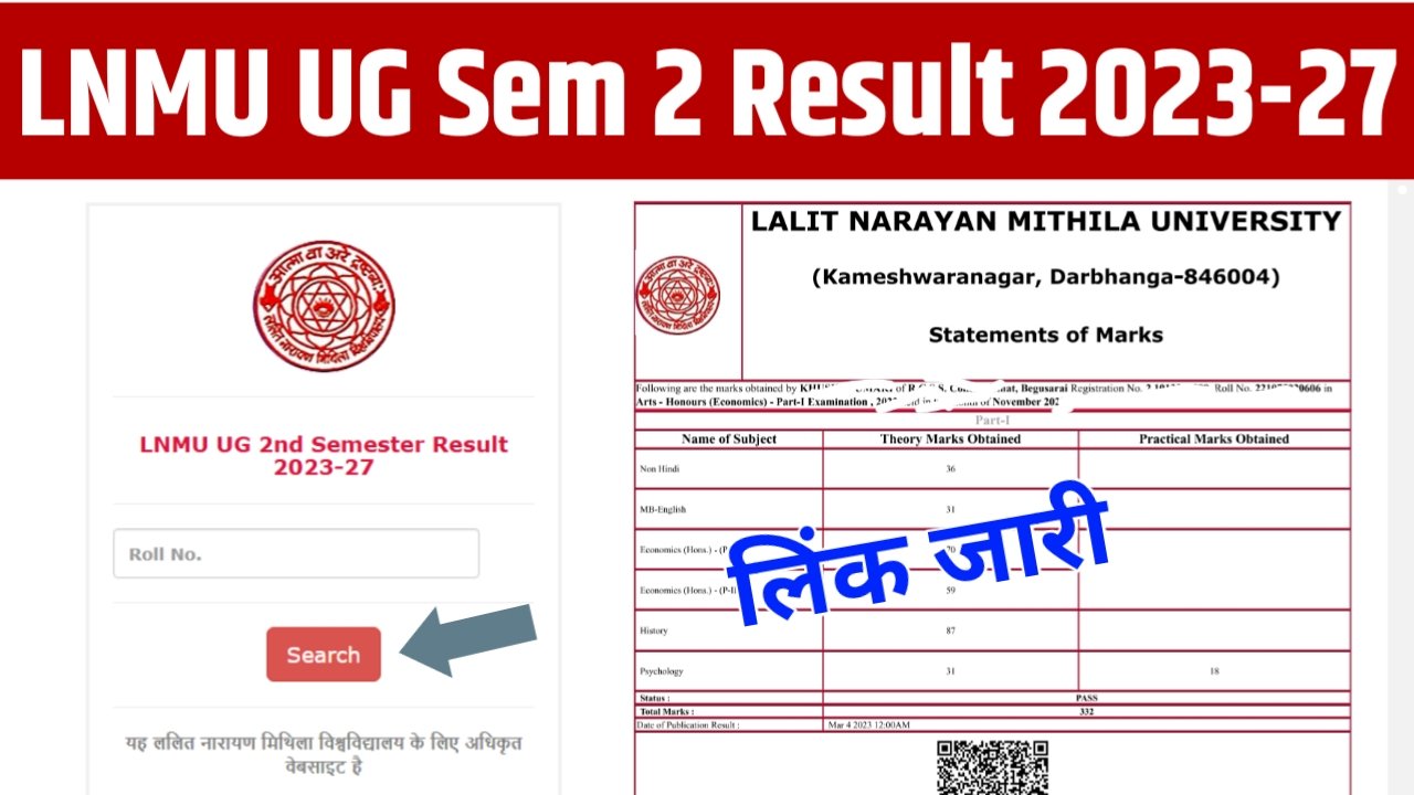 LNMU UG 2nd Semester Result 2023-27