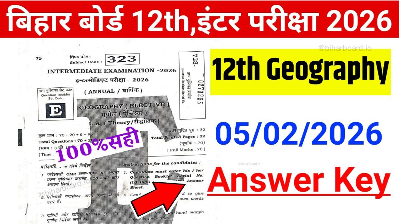 12th Geography Answer Key 2026